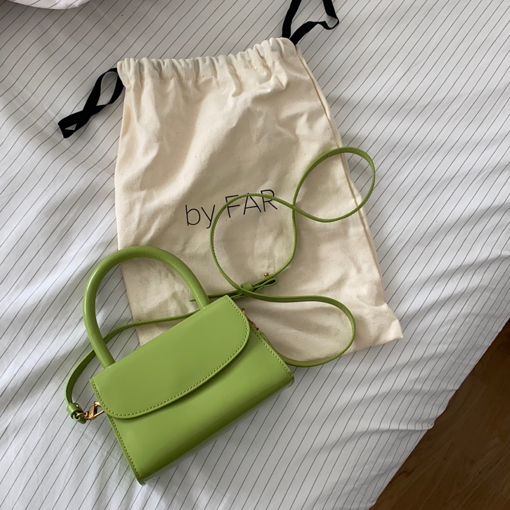 By Far mini bag green patent leather